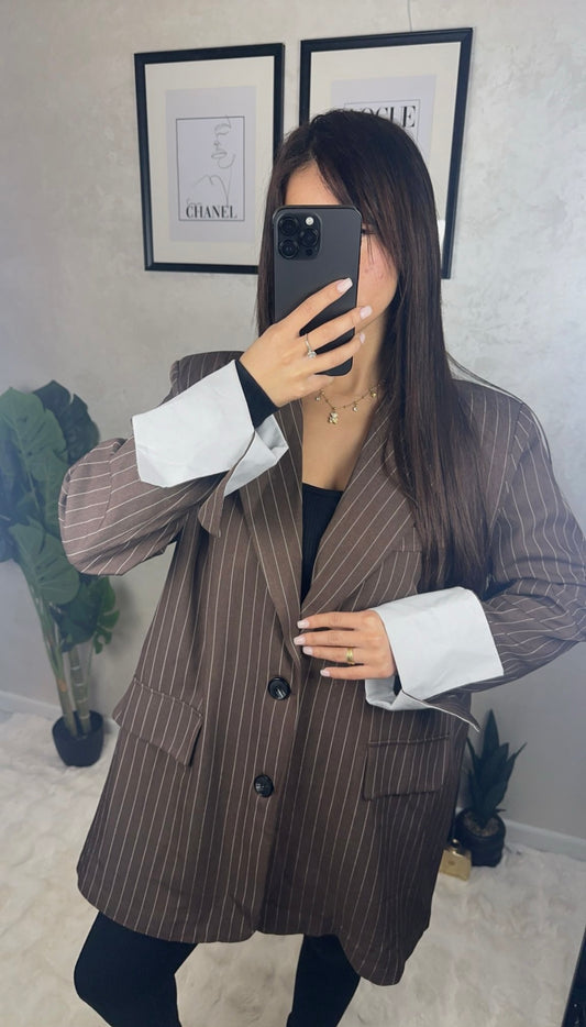 Blazer à rayures marron